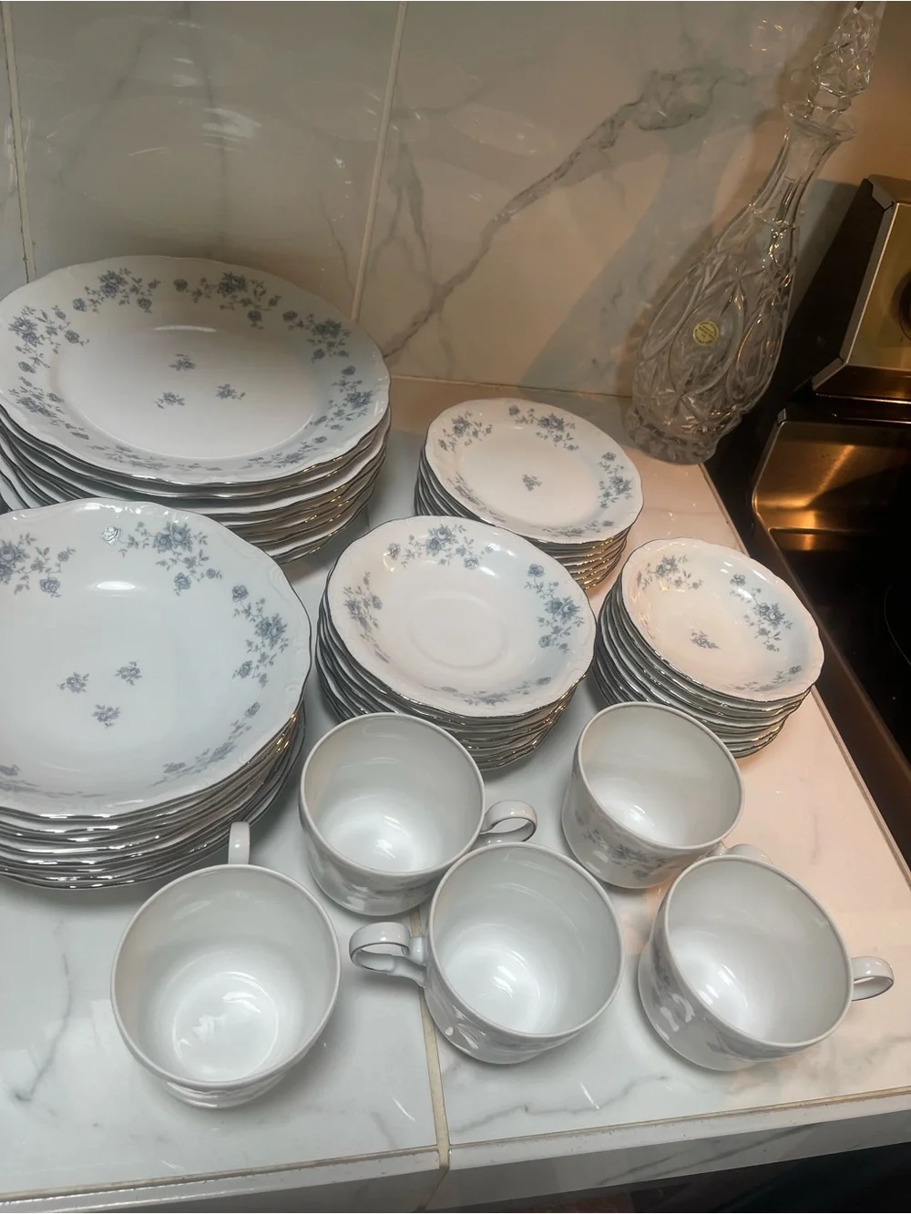 Vtg Johann Haviland Blue Garland Bavaria Germany 46pc. China Set Mint Condition